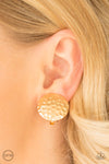 Paparazzi “Hold the Shine” Gold Clip-on Earrings